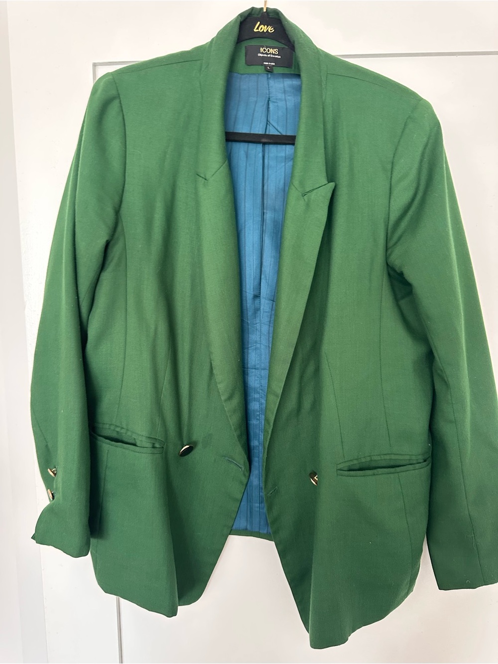 ICON Green Blazer with Blue Lining